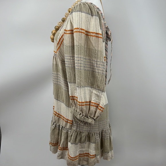 Free People open back large striped peasant dress - Picture 4 of 6